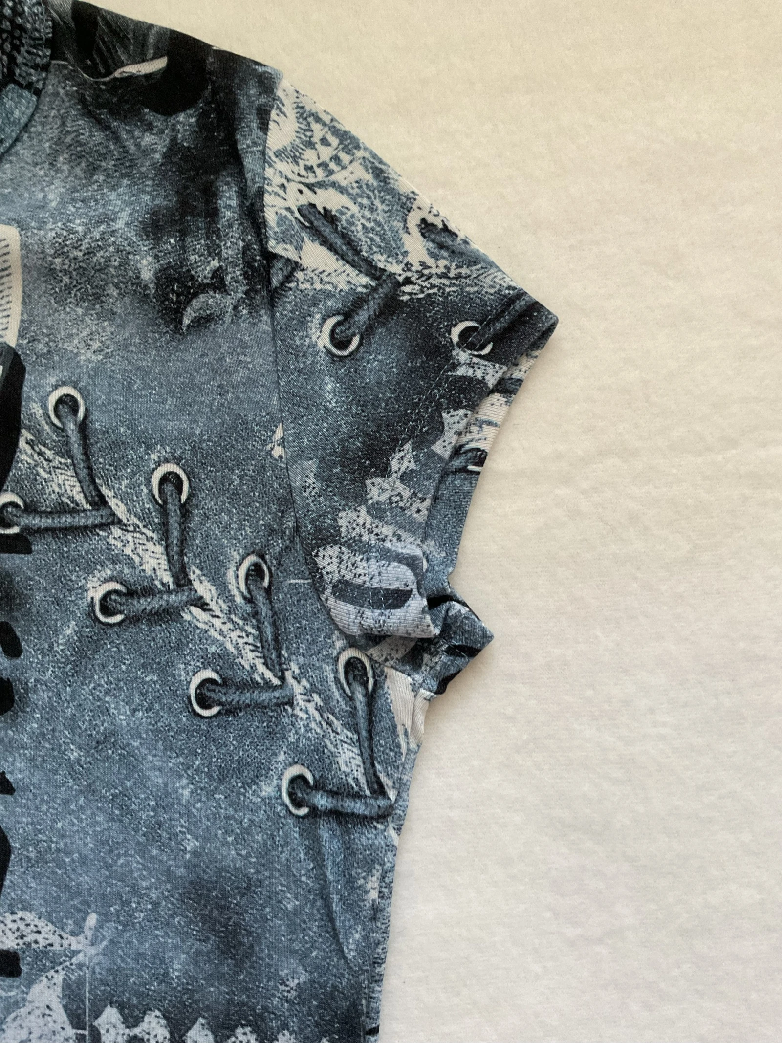 Top Cropped Bershka Azul Estampado Y2K | Tamanho M – photo 3
